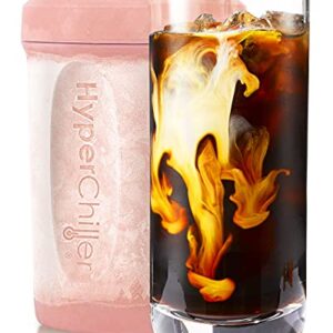 HyperChiller HC2RG Patented Iced Coffee/Beverage Cooler, NEW, IMPROVED,STRONGER AND MORE DURABLE! Ready in One Minute, Reusable for Iced Tea, Wine, Spirits, Alcohol, Juice, 12.5 Oz, Rose Gold