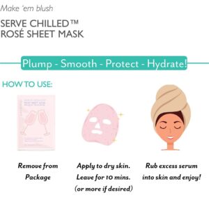 Patchology Serve Chilled Rosé Facial Sheet Mask with Hyaluronic Acid - Men and Women Face Masks Skincare Sheet for Moisturizing and Hydrating Skin - Best Face Sheets Moisturizer (1 Count)