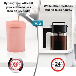 HyperChiller HC2RG Patented Iced Coffee/Beverage Cooler, NEW, IMPROVED,STRONGER AND MORE DURABLE! Ready in One Minute, Reusable for Iced Tea, Wine, Spirits, Alcohol, Juice, 12.5 Oz, Rose Gold