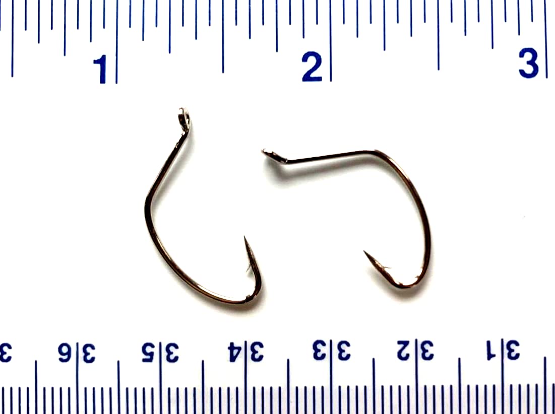 100 Gerry's Tackle 2X Strong Nickel Wide Gap Hollow Point Kahle Hooks Size 8