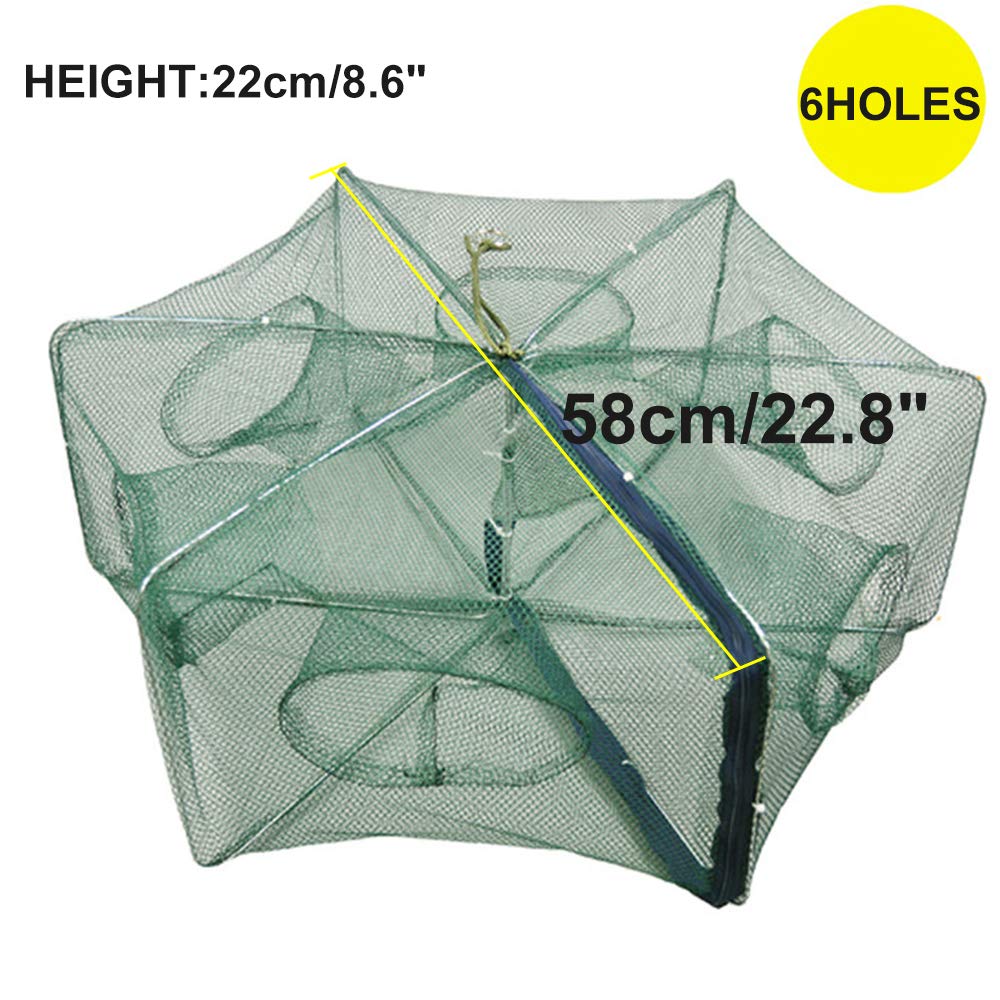 ZffXH 1/2 PCS Fishing Bait Trap Foldable Fish Minnow Crab Crayfish Crawdad Shrimp Net Cast