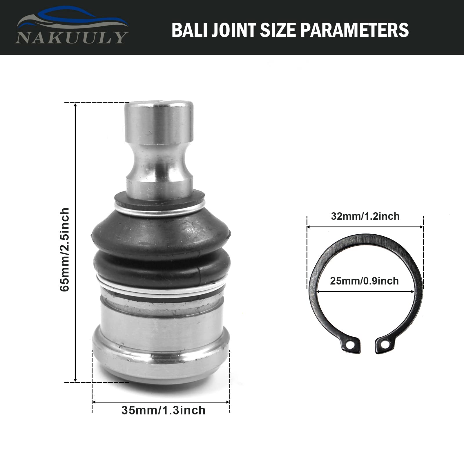 Nakuuly Upper and Lower Front Ball Joint 4 Pcs Compatible with Polaris RZR 570 800 900 All Models Ranger Sportsman Scrambler Replaces # 7061220 7061187 7081505 7081580