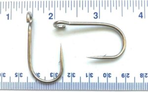 100 gerry's tackle 9171 6x strong nickel plated open eye siwash hooks size 2/0