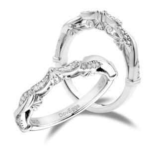 DovEggs 0.14CTW 1.1mm G-H-I Color Vintage/Antique Infinity Twisted Vine Simulated Cut Moissanite Eternity Wedding Band Sterling Silver for Women with Band 2.5mm Width(8)