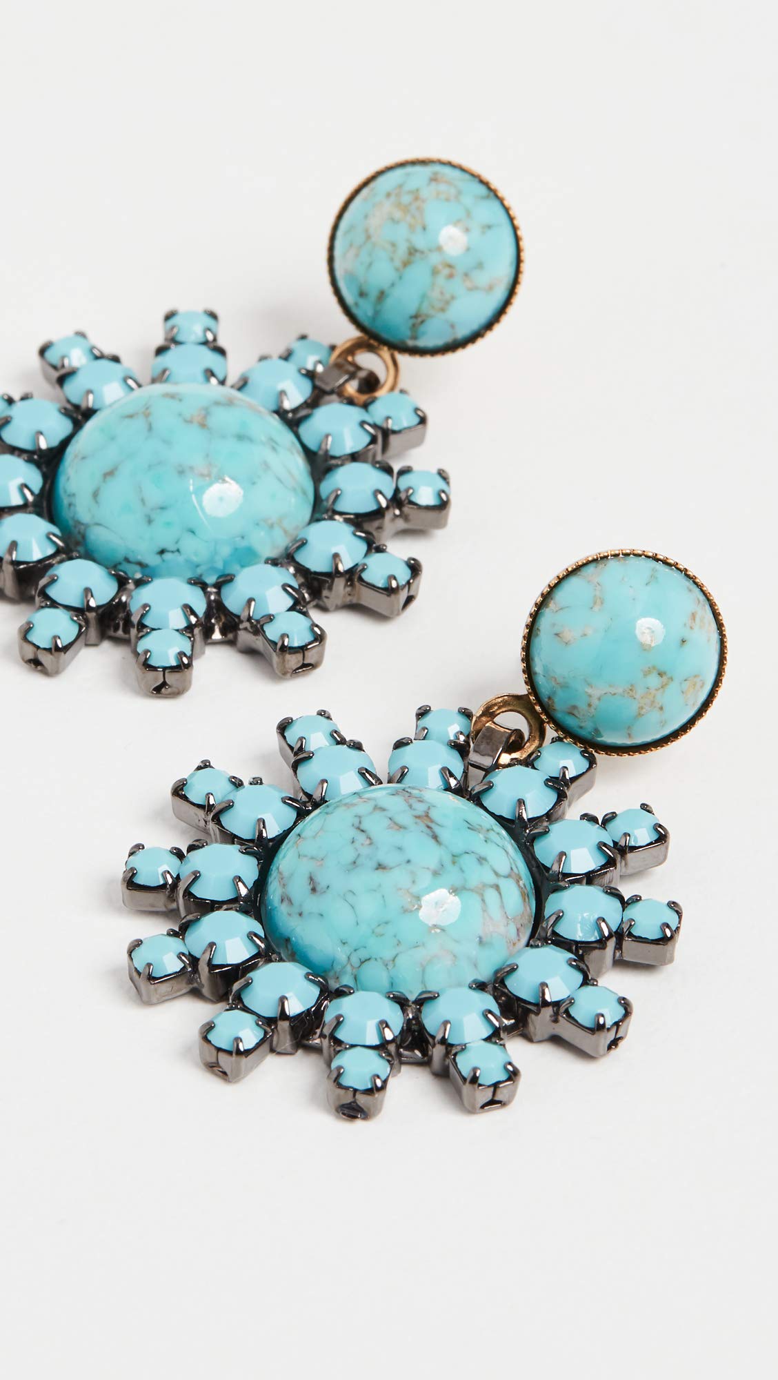 Elizabeth Cole Women's Roscoe Earrings, Turquoise, Floral, One Size