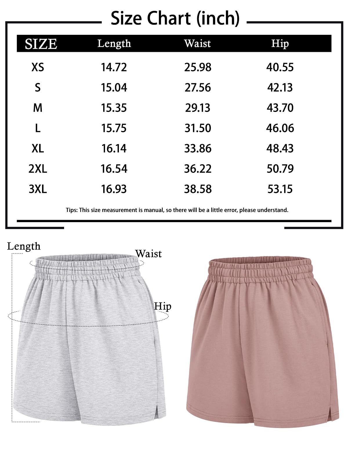 AUTOMET Womens Sweat Shorts Casual Summer Drawstring Comfy Elastic High Waist Running Clothes with Pockets Grey M