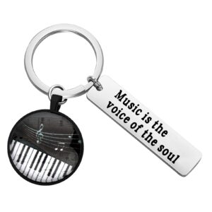 Gzrlyf Musician Gifts Piano Keychain Music is the Voice of the Soul Musician Gifts Music Major Gifts Music Teacher Gifts (Music is the Voice of the Soul)