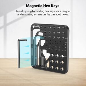 SmallRig 20Pcs Screws and Hex Key Storage Plate with 1/4"-20 3/8"-16 M2.5 M3 M4 M5 Stainless Steel Screws and 4Pcs Hex Keys MD3184