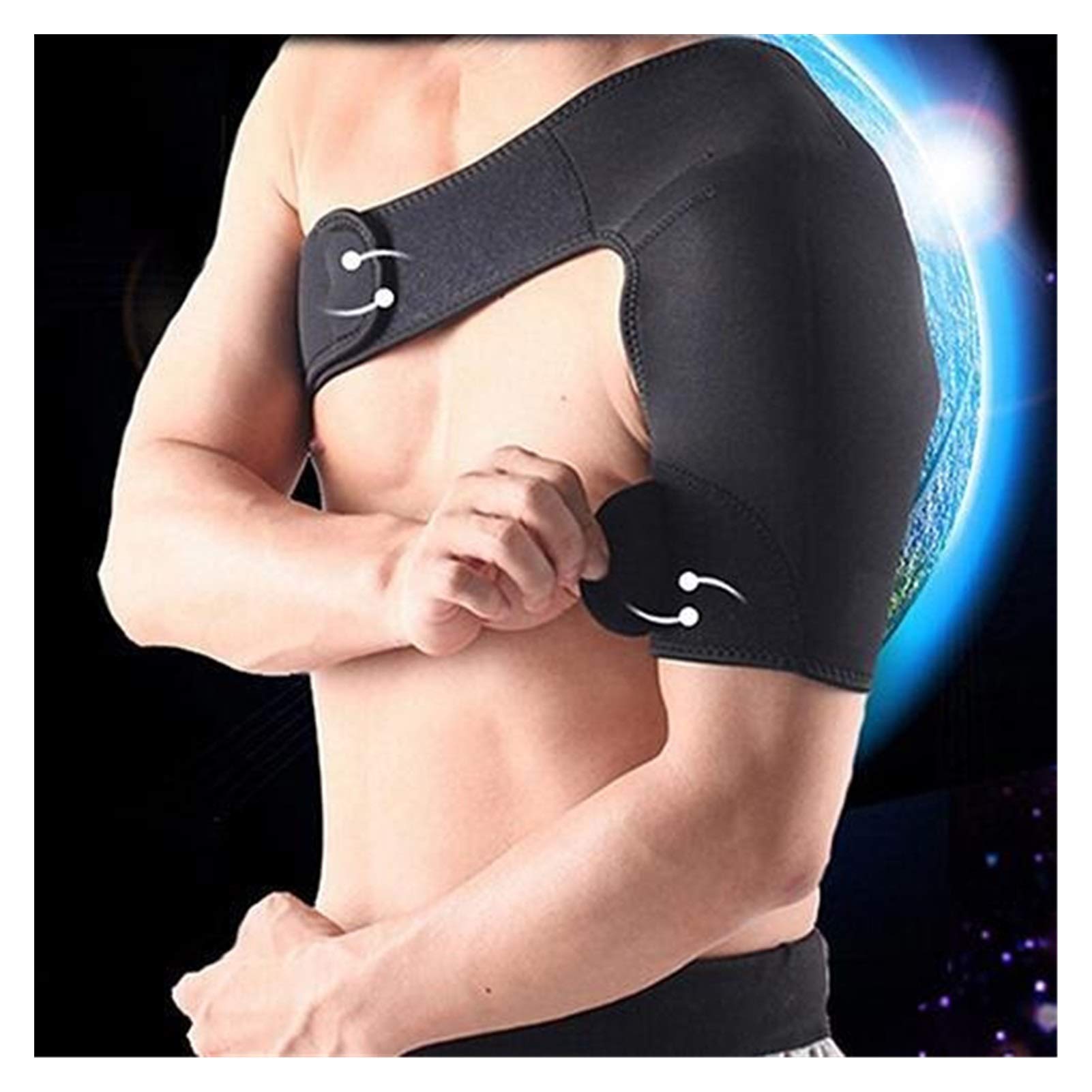 LANREN Adjustable Men Women Left Shoulder Brace Support Strap Sport Protector Belt Bandage Joint Injury Pain Relief