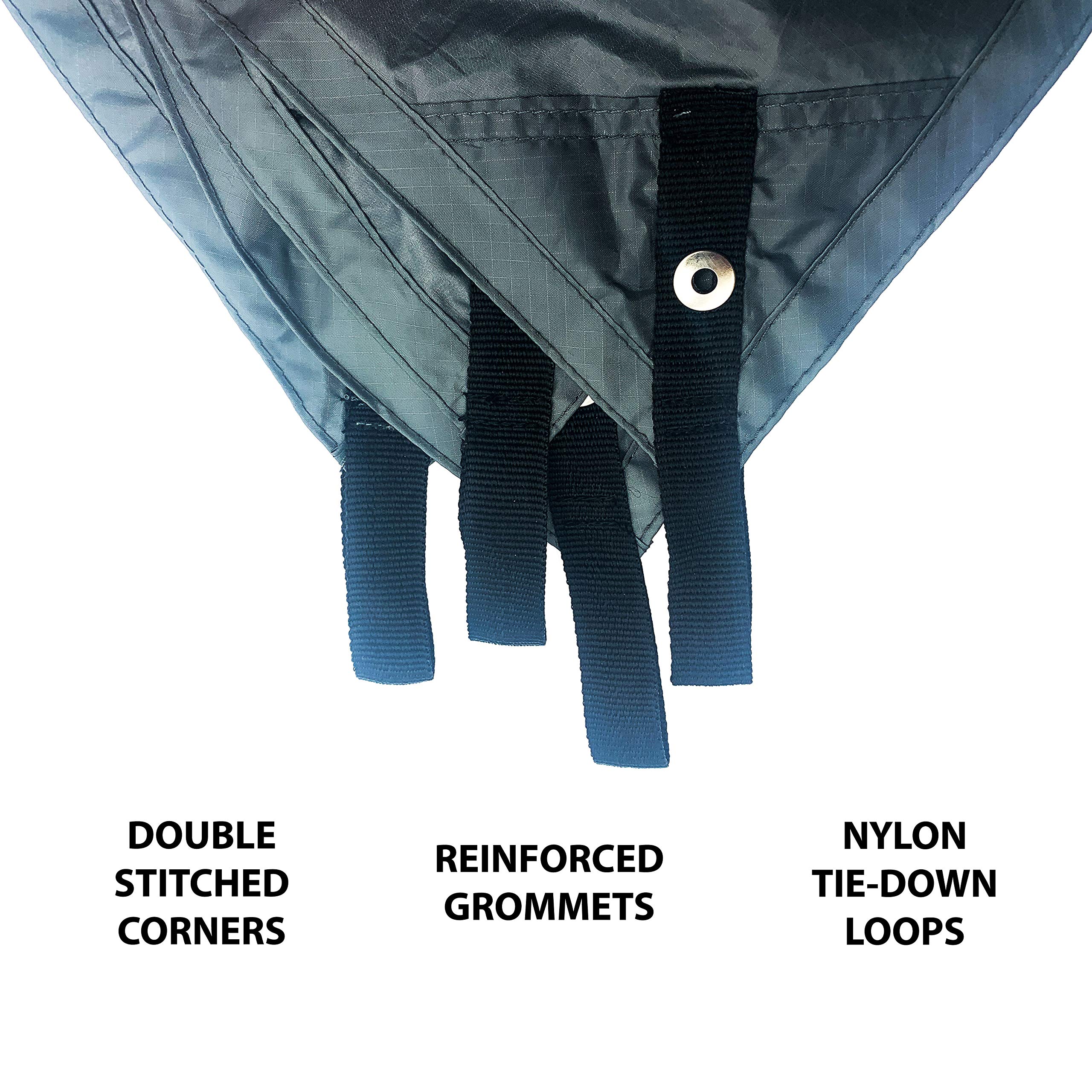 BATTLBOX 12’ x 9.5’ Multi-Purpose Weatherproof Tarp - Rip and Tear Proof Grommets and Reinforced Edges, Corners - Durable Tent Tarp, Rainfly and Shelter Cover - Compact Lightweight Camping Hiking Tarp