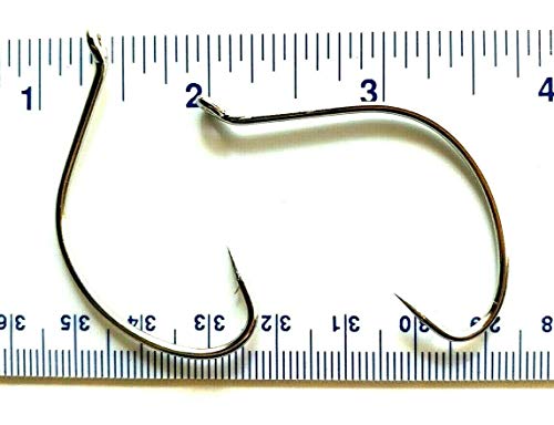 100 Gerry's Tackle 2X Strong Nickel Wide Gap Hollow Point Kahle Hooks Size 6/0