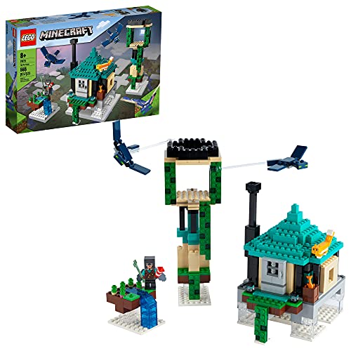 LEGO Minecraft The Sky Tower 21173 Fun Floating Islands Building Kit Toy with a Pilot, 2 Flying Phantoms and a Cat; New 2021 (565 Pieces)