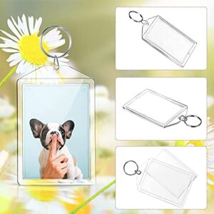 Hicarer Acrylic Photo Insert Keychain Picture Acrylic Blank Custom Personalised Photo Insert Blank, 2 x 3 Inch(30 Pieces)