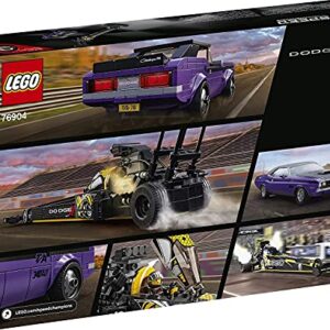 LEGO Speed Champions Mopar Dodge//SRT Top Fuel Dragster and 1970 Dodge Challenger T/A 76904 Building Toy; New 2021 (627 Pieces)