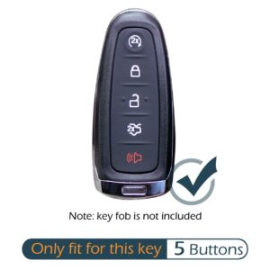 GFDesign 2 Pcs Silicone 5 Buttons Key Fob Cover Remote Case Keyless Protector Compatible with Ford C-Max Edge Escape Expedition Explorer Flex Focus Taurus Lincoln MKS MKT MKX Navigator M3N5WY8609