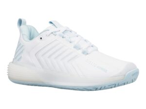 k-swiss women's ultrashot 3 tennis shoe, white/blue glow, 8.5 m