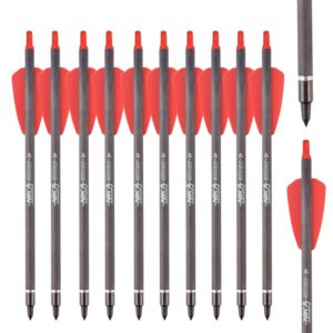 NIKA ARCHERY 7.5" inch Crossbow Bolts Carbon Arrows 2" Red Vanes with 100Grain Target Tips for Hunting Shooting 6/12pcs