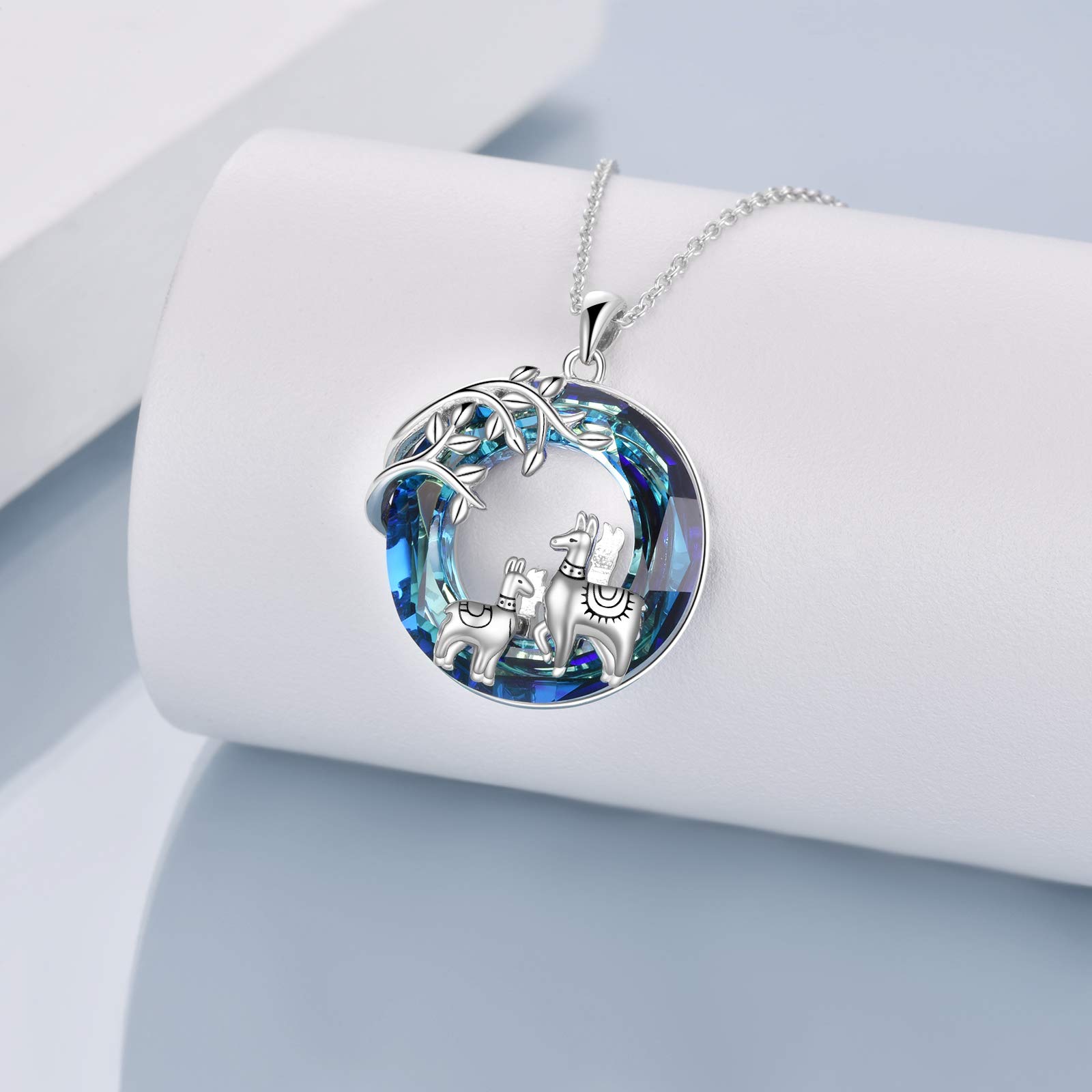 ONEFINITY Llama Gifts 925 Sterling Silver Llama Necklace Crystal Alpaca Pendant Jewelry for Women Gifts