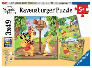 ravensburger sports day 3 x 49 piece jigsaw puzzle set for kids - 05187 - every piece is unique, pieces fit together perfectly