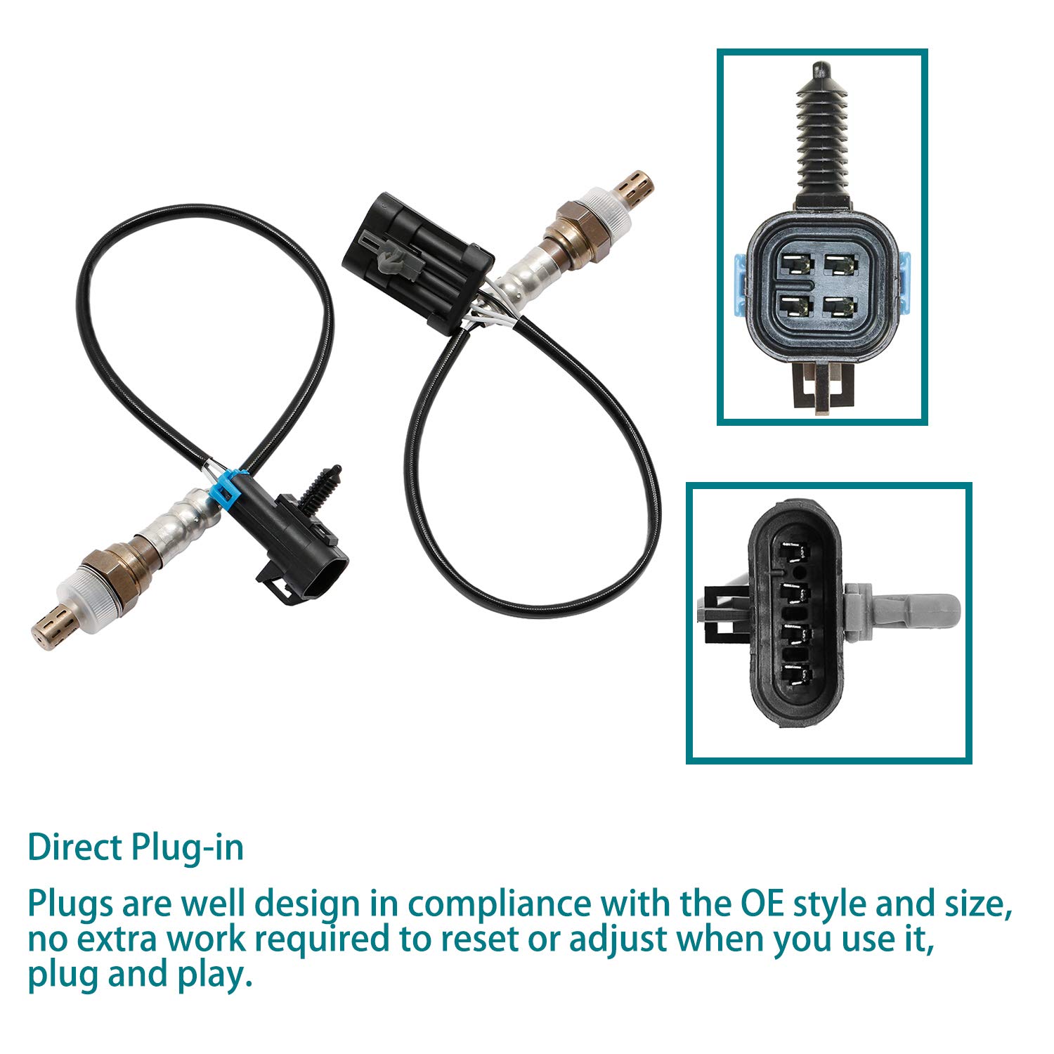 O2 Oxygen Sensor Upstream Downstream 4Pcs Compatible with Chevy Suburban GMC Sierra & More Replaces# 234-4012, 234-4018