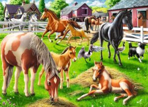 ravensburger happy horses 60 piece jigsaw puzzle for kids - 05175 - every piece is unique, pieces fit together perfectly