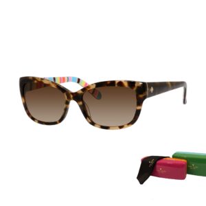 Kate Spade New York Johanna/S XNZ 53MM Camel Tortoise Tripe/Brown Gradient Rectangular Sunglasses for Women + BUNDLE with Designer iWear Eyewear Kit