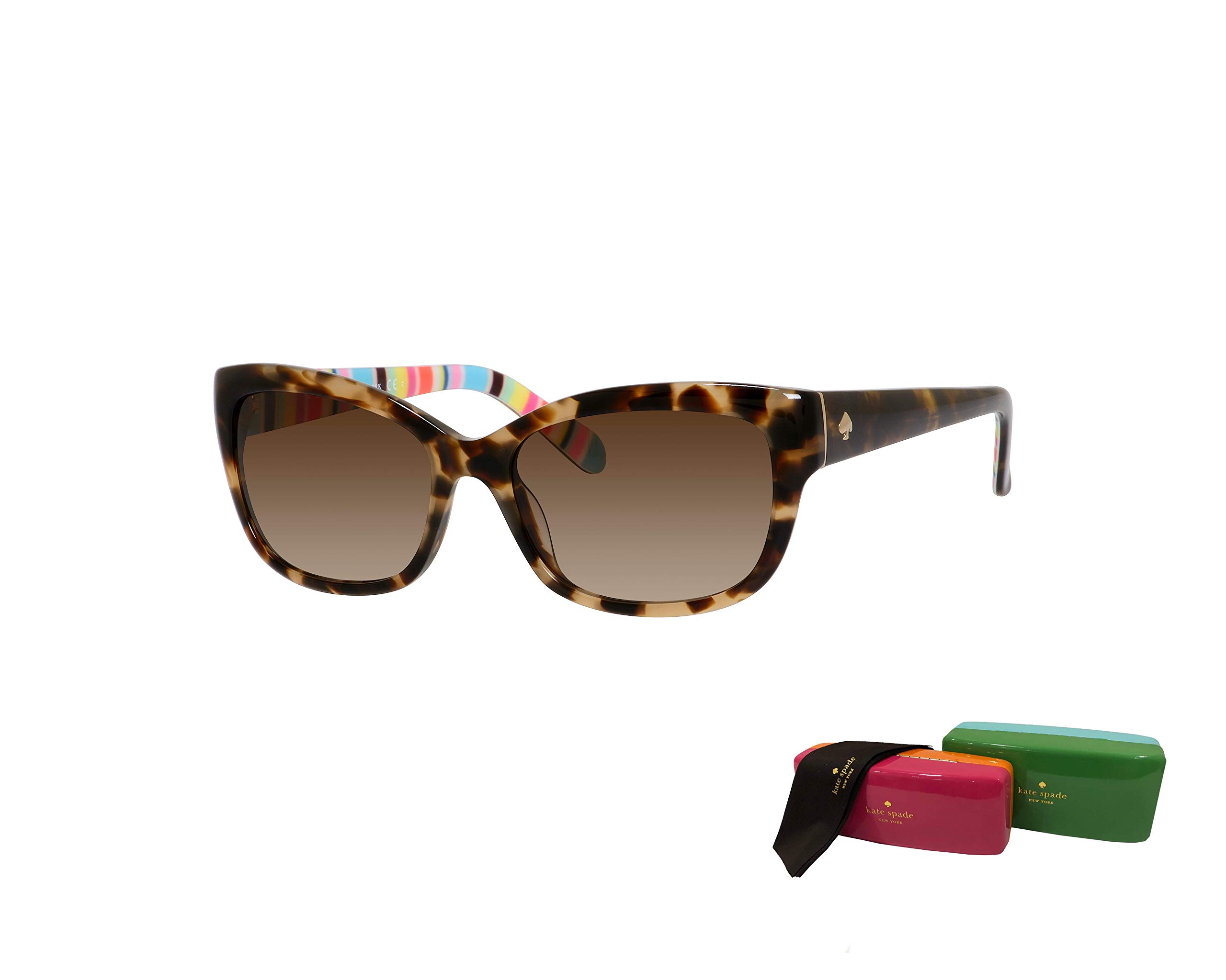 Kate Spade New York Johanna/S XNZ 53MM Camel Tortoise Tripe/Brown Gradient Rectangular Sunglasses for Women + BUNDLE with Designer iWear Eyewear Kit