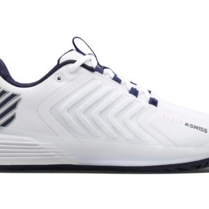 K-Swiss Men's Ultrashot 3 Tennis Shoe, White/Peacoat/Silver, 11 M