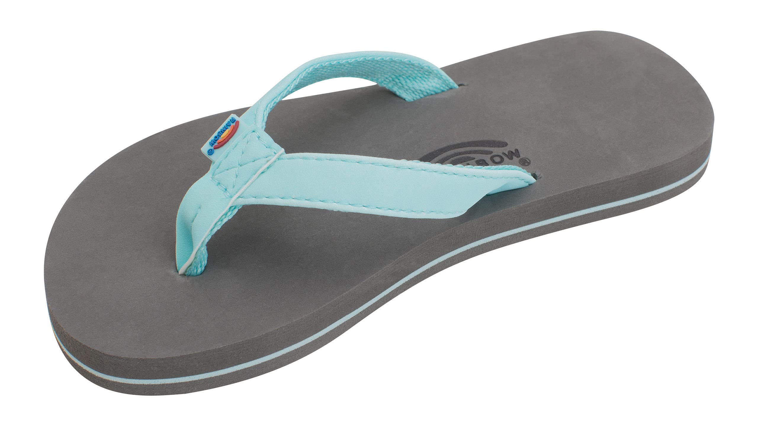 Rainbow Sandals Kid's Grombow's Soft Top Rubber w/Neoprene Narrow Aqua Narrow Strap, Grey, Kid's 13-01 B(M) US