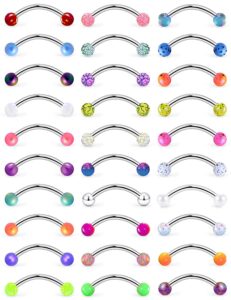 vsnnsns 16g rook earrings tragus earring stud cartilage helix earrings hoop snug piercing jewelry stainless steel curved barbell eyebrow rings 6mm