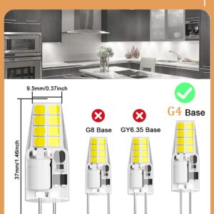 DUMILOO G4 LED Bulb T3 JC Bi-Pin Base 3W AC/DC 12V Daylight White 6000K 20W-25W Halogen Bulb Replacement for Under Cabinet Puck Light, Chandelier, RV, Landscape Lighting (6 Pack)