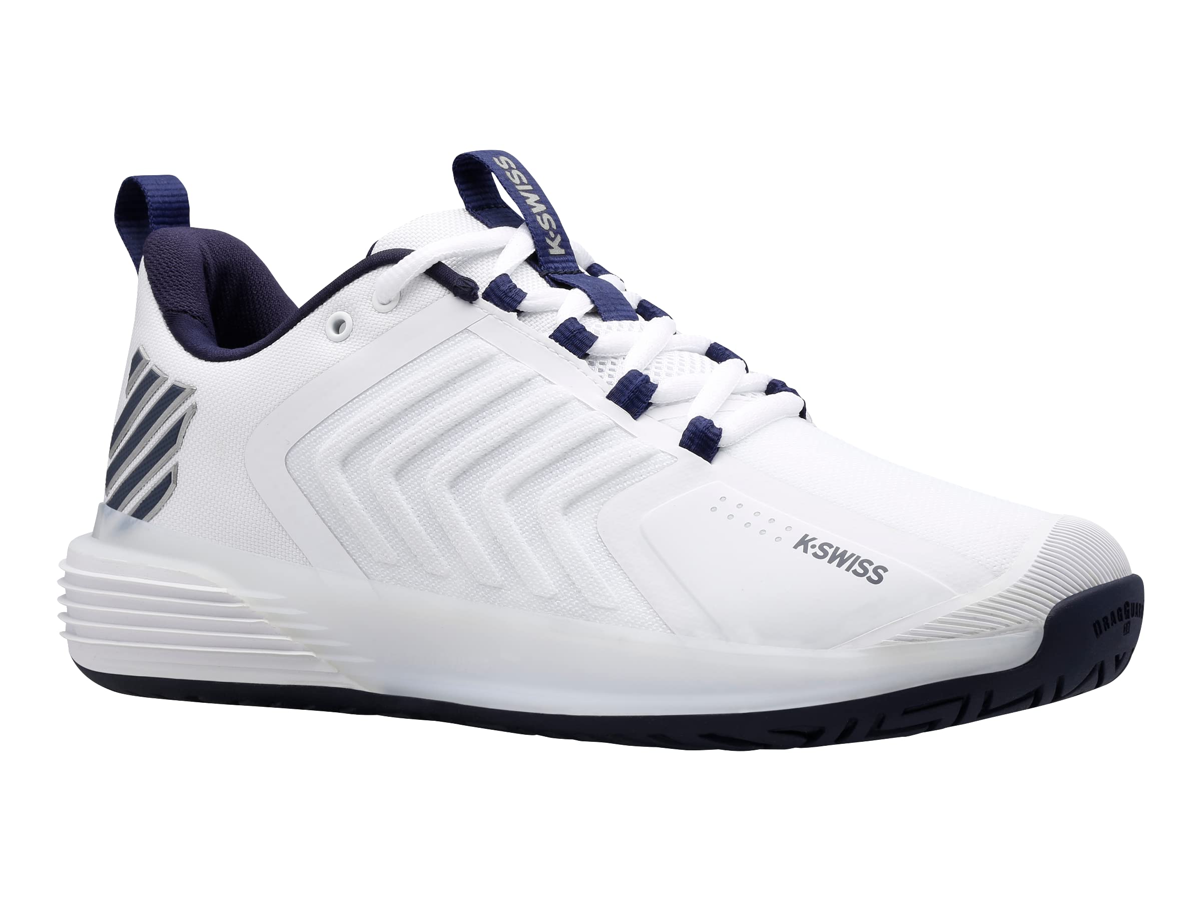 K-Swiss Men's Ultrashot 3 Tennis Shoe, White/Peacoat/Silver, 11 M