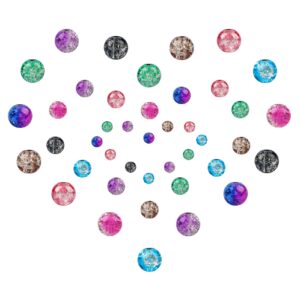 Suhome 1920pcs 8 Color Crackle Lampwork Glass Beads 4mm 6mm 8mm Handcrafted Round Spacer Loose Beads for Jewelry Making