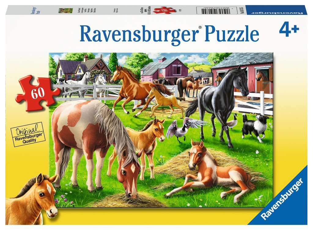 Ravensburger Happy Horses 60 Piece Jigsaw Puzzle for Kids - 05175 - Every Piece is Unique, Pieces Fit Together Perfectly