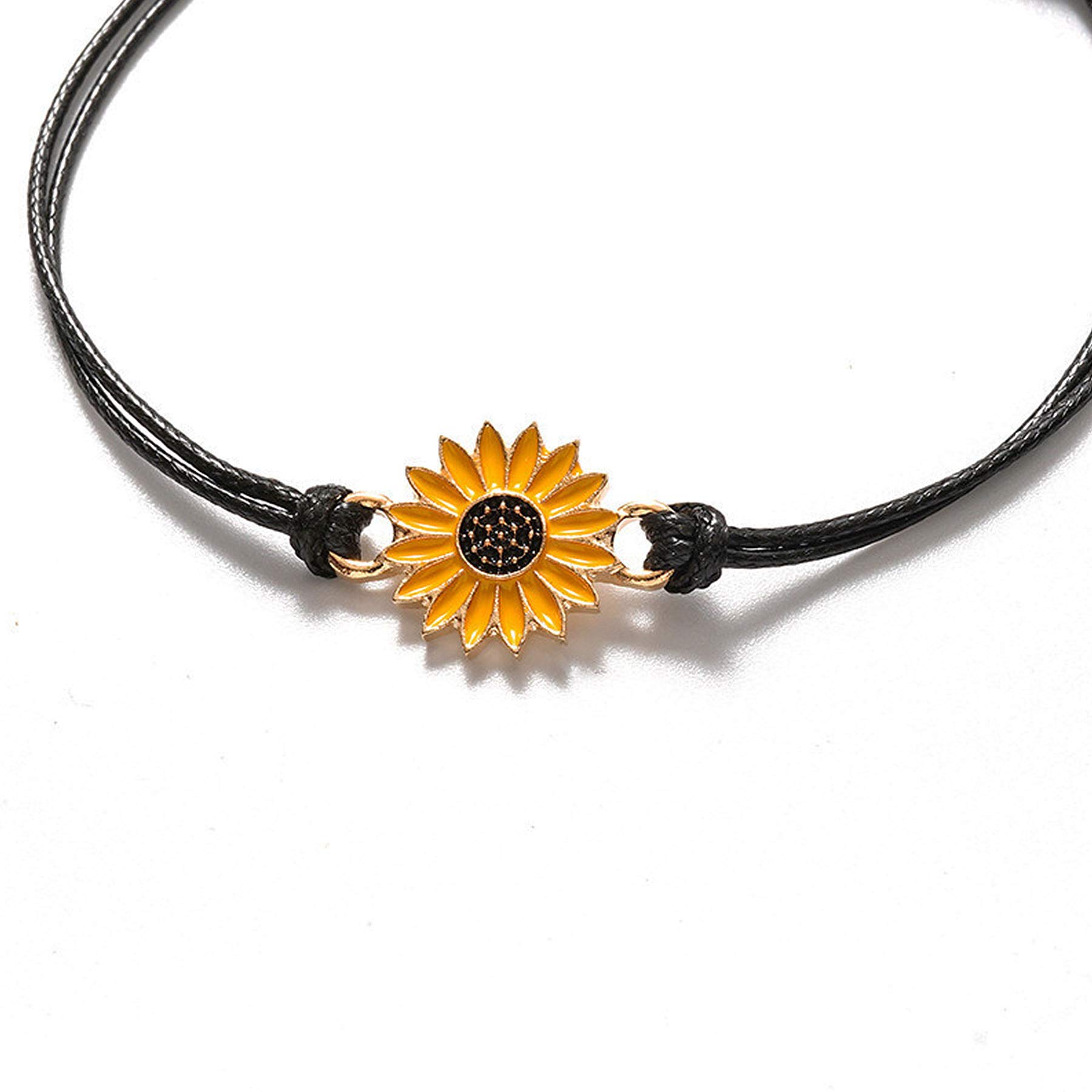 iDIMSON Sunflower Bracelet Pinky Promise Friendship Adjustable Bracelet Sunflower Best Gifts for Best Friends Couple Family (1PCS)