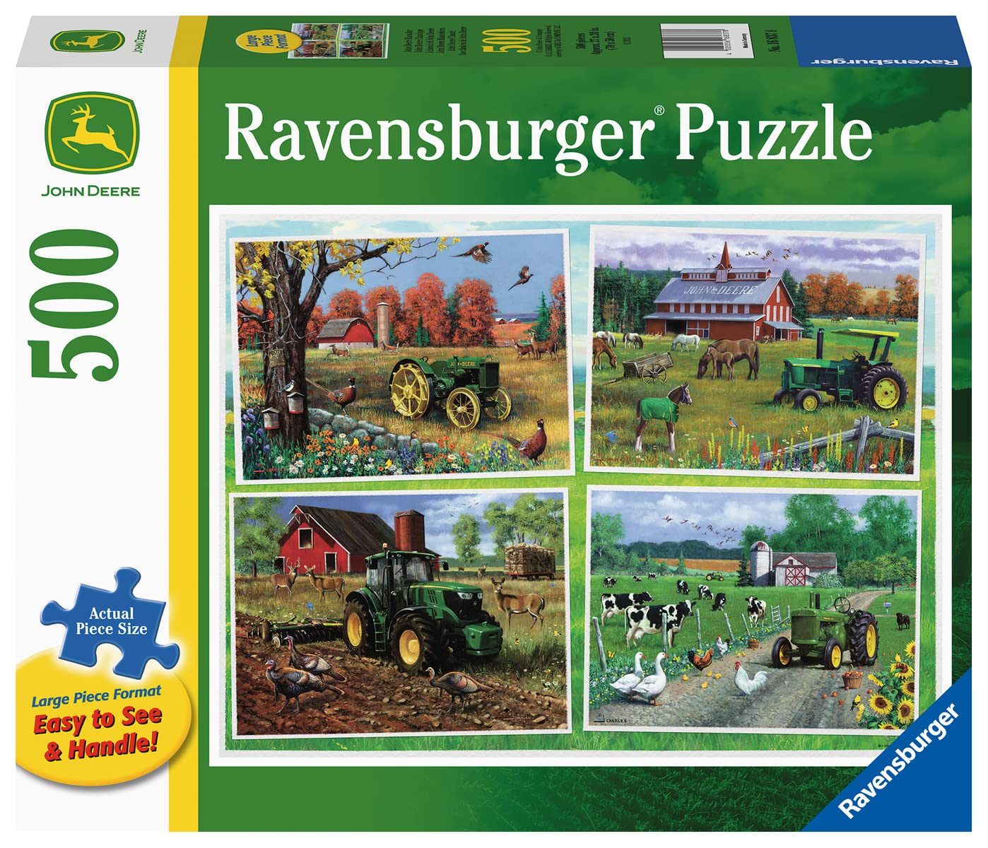 Ravensburger John Deere Classic - 500 Piece Large Format Jigsaw Puzzle | Unique Softclick Technology | Stunning Imagery | Sustainable Materials | Ideal for All Ages