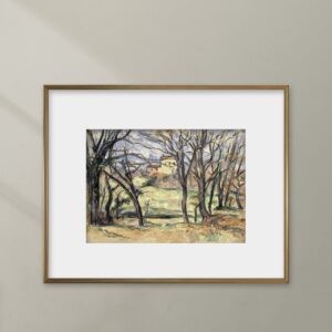 Paul Cezanne, Tree and Houses Landscape Print - Vintage French Impression Art - Unframed