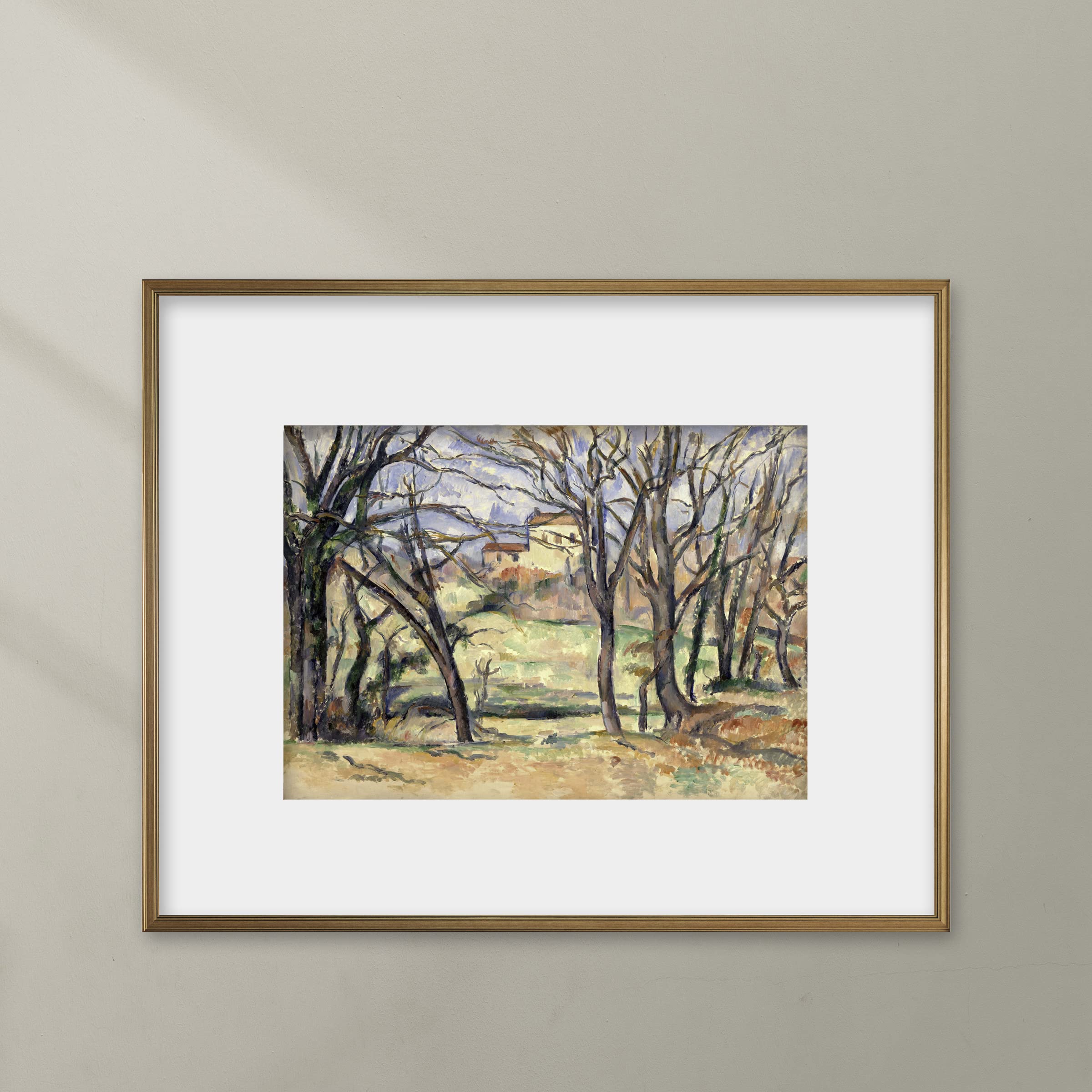 Paul Cezanne, Tree and Houses Landscape Print - Vintage French Impression Art - Unframed