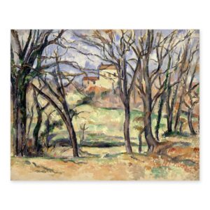 Paul Cezanne, Tree and Houses Landscape Print - Vintage French Impression Art - Unframed