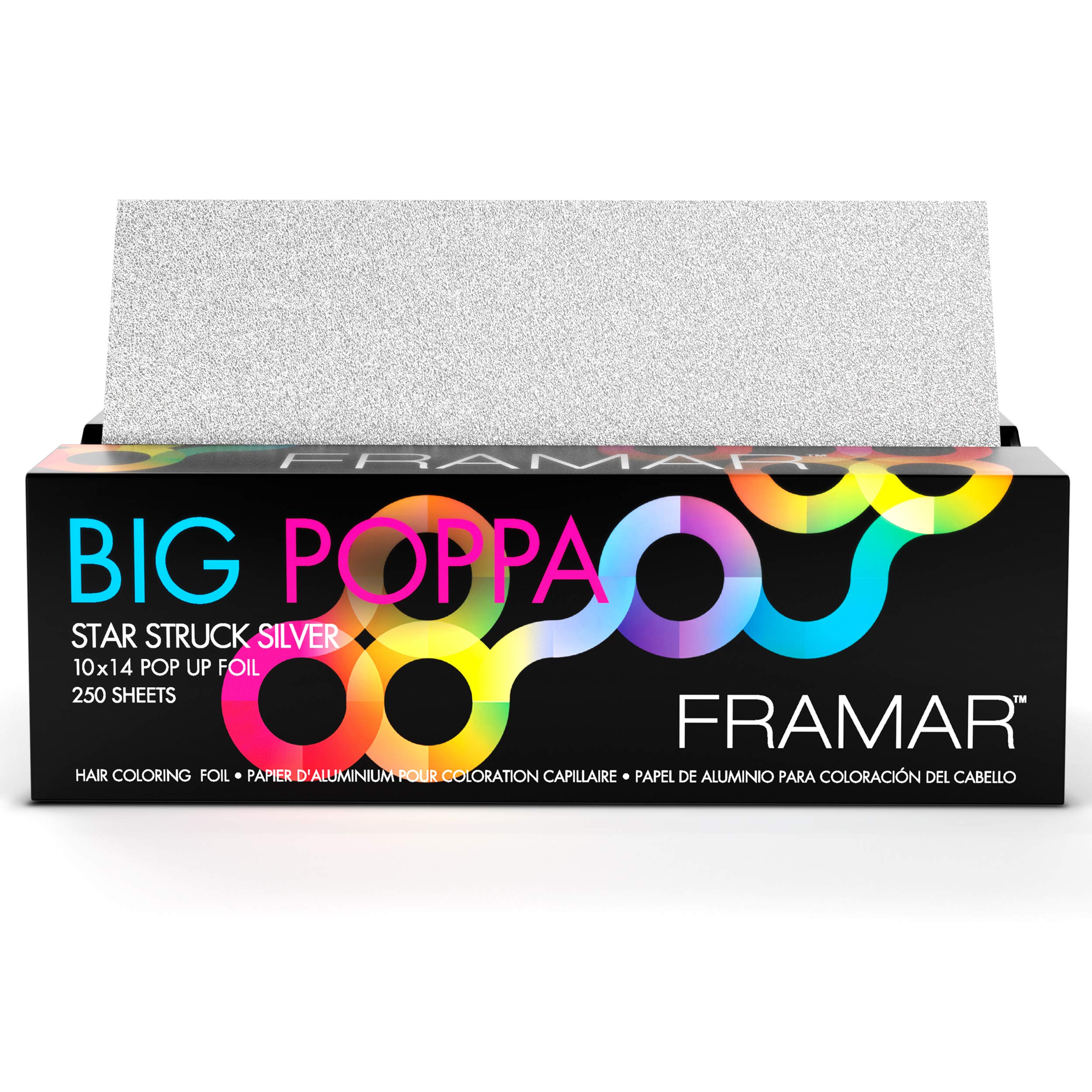 Framar Big Poppa Star Struck Silver Pop Up Hair Foil, Aluminum Foil Sheets, Hair Foils For Highlighting - 250 Foil Sheets – 10x14 inches