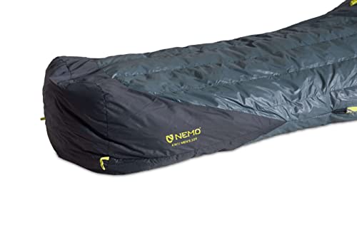 Nemo Kayu | Men's 30 Degree Down Sleeping Bag, Fortress/Lumen, Long