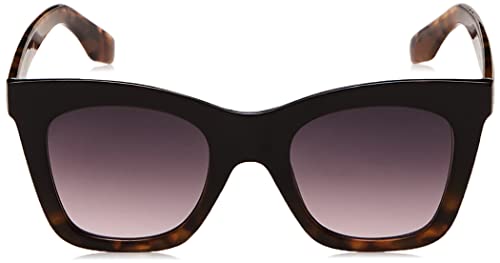 MARTHA STEWART womens Ms104 Classic UV Protective Square Sunglasses A Timeless Modern Gift Wear All Year 61 mm, Black and Tortoise, mm US