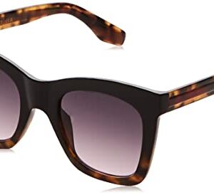 MARTHA STEWART womens Ms104 Classic UV Protective Square Sunglasses A Timeless Modern Gift Wear All Year 61 mm, Black and Tortoise, mm US