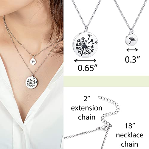 Shonyin Mother Daughter Necklace Set for 2 Matching Dandelion Mommy and Me Jewelry Back to Sch Mothers Day Birthday Christmas Gift for Mom from Daughter Present Stocking Stuffers for Mom