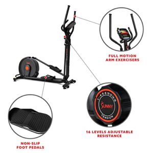 Sunny Health & Fitness Power Stride Smart Elliptical Machine Trainer with 16-Level Magnetic Resistance, Advanced Flywheel and Exclusive SunnyFit® App Enhanced Bluetooth Connectivity - SF-E321005