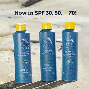 Oars + Alps Hydrating SPF 50 Sunscreen Spray, Infused with Vitamin C and Antioxidants, Water and Sweat Resistant, 6 Oz, 1 Pack