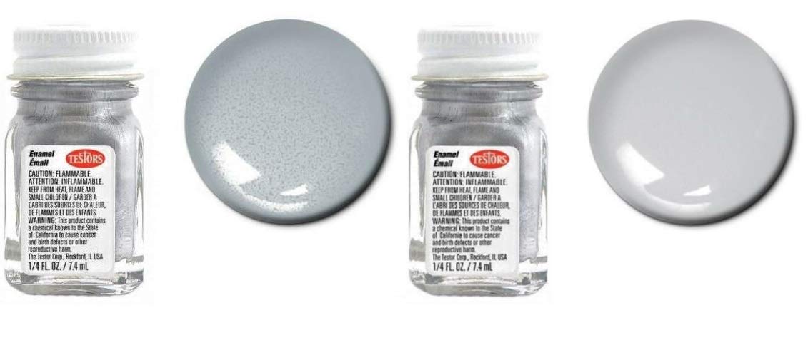 Make Your Day Testors Metallic Enamel Paint Variety with Thinner, 1/4 fl oz (Pack of 8) Paintbrushes