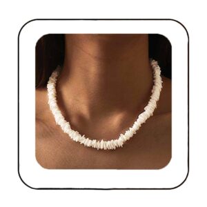 latious puka white shell necklace beach chip seashell necklaces clam chips necklace for women