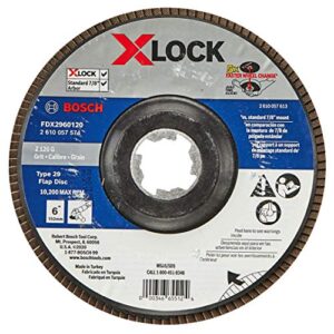 BOSCH FDX2960120 1-Piece 6 In. X-LOCK Flap Disc 120 Grit Compatible with 7/8 In. Arbor Type 29 for Applications in Metal Blending and Grinding