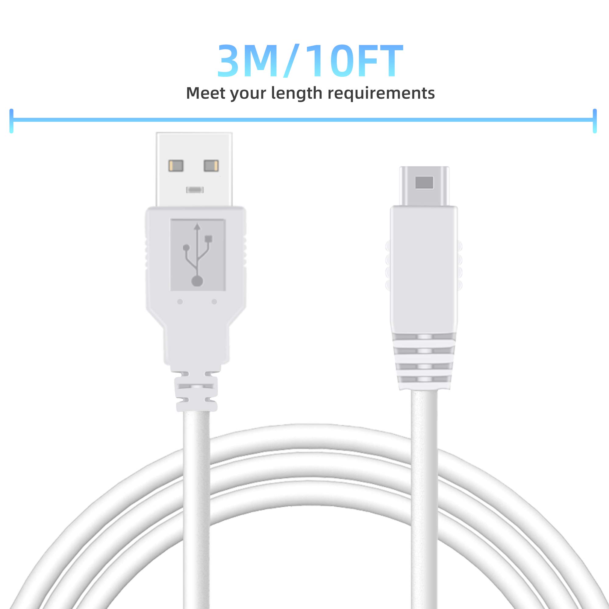 2Pack 10FT Charger Cable for Wii U Gamepad, AC Power Adapter Charger Cord for Nintendo Wii U Gamepad Remote Controller